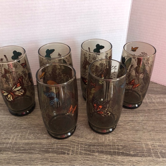 MCM Libbey Butterfly Glasses - Picture 5 of 9